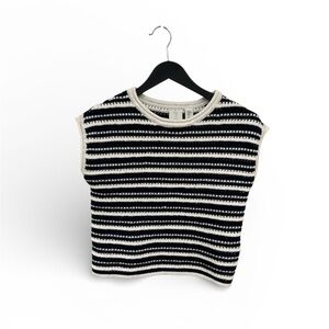 Joie Black and White Striped Sweater
